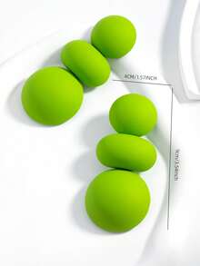 1 Pair Exaggerated Bold Polished Metal Geometric Ear Cuff Stud Earrings - Green - View 4