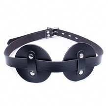 Black Double Round Sexy Eye Mask Queen  SM Bondage Game  Restraints Mask For Adult Sex Role Playing Game - Black - View 3