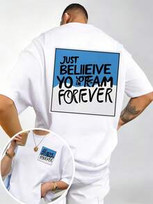 Camiseta estampada por ambos lados con la frase Siempre en tus sueños, camiseta de manga corta para hombre, perfecta para el entretenimiento al aire libre en verano, regalos - Negro - Ver 6