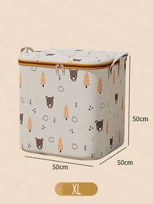 Foldable Clothes Storage Box With Handle, Suitable For Bedroom And Wardrobe. Cute Pattern Design Makes Home Organization Fun. Reinforced Portable Bedding Storage Bag, Suitable For Home And Dormitory Use. Dirty Clothes And Toy Storage Basket. - Multicolor - View 8