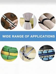 5m Reusable Hook And Loop Cable Ties, Adjustable Multi-Purpose Cable Management Straps, For Desk, Office, Dorm, Car, Garden Plants, Organizing Data Cables, Chargers & Network Cables - Black - View 4