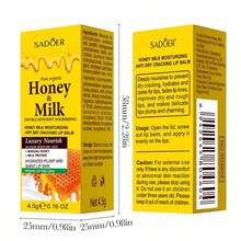Honey Milk Anti-Dryness Anti-Cracking Lip Balm 4.5g, Dual-Effect Deep Nourishing, Reduces Lip Lines, Enhances Gloss, Suitable For Day And Night, Personal Skincare Sleeping Lip Mask - Honey - View 12
