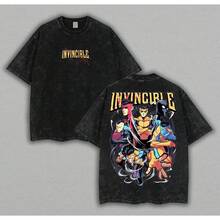 Otaku Anime Fan Shop Oversized Washed T-Shirt – Invincible ...Relaxed Fit - Black - View 1
