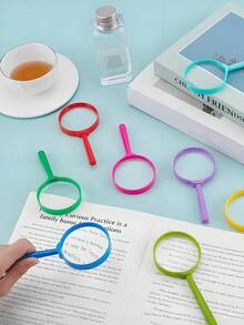 10pcs/5pcs/1pc Portable Magnifying Glass, Mini Handheld Plastic Magnifying Glass, Suitable For Daily Reading, Outdoor Garden Observation Of Flowers, Plants, Insects, Etc., Perfect Birthday Gift, Back To School Gift, Party Fun Tool - One Size Fits All - View 3