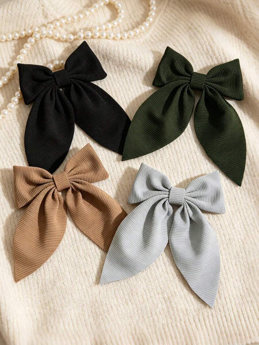 1 pièce Pince à cheveux style escalier en tissu grossier, couleur unie, décontractée, bohème, fête, mignonne, streetwear, polyester, pinces à cheveux - Multicolore - Voir 1