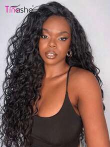 Tinashe Beach Curly Natural Wave 3 IN 1 Half Wig Human Hair Wigs Scalp Look 180% Density Human Hair Human Hair Wig No Leave Out Brazilian Human Hair Natural Color For Women Glueless Wig Clip & Go - SNatural - View 4