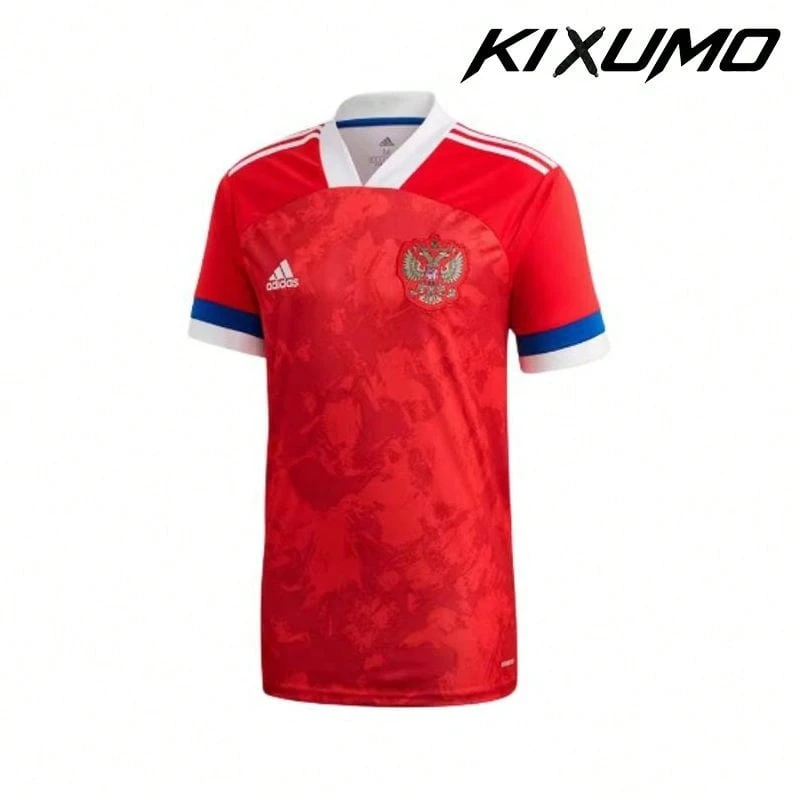 Adidas 2020 European Championship Russia Home Fan Version Fashion Comfortable Simple Short Sleeve Football Shirt Red Tops Men - Multicolor - View 1