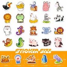 100pcs Cute Animal Theme Small Stickers No Repeated Waterproof 4.3cm/1.7inch Sticker Pack For Water Bottles, Phone, Scrapbooking, Luggage -Creative Decoration Stickers Perfect For Party Favors Gift/Deco, Christmas,Birthday Decorations - Multicolor - View 6