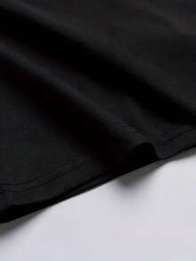 Perforadora inalámbrica, redefiniendo todo: nueva camiseta de cuello redondo para hombre con estampado a doble cara, estilo casual deportivo, moda moderna, corte holgado, camiseta de manga c - Negro - Ver 3