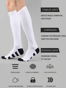3 Pairs/1 Pair Minimalist Breathable Professional Solid Color Sports Compression Socks Suitable For Running, Cycling, Outdoor Hiking - Multicolor - View 6
