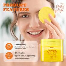 KOEC Kojic Acid 薑黃潔淨棉片，去角質控油臉部棉片，深層毛孔清潔與平衡肌膚油水，溫和適用於所有膚質 - 黃色 - 查看 3