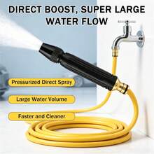 360° Rotatable 3-Nozzle Sprinkler With Adjustable High-Pressure Hose And Nozzle, Suitable For Garden Irrigation And Car Washing. It Provides An Efficient And Comfortable User Experience, And Comes With A Pressure-Boosting Nozzle And Home Hose. It Is Also An Accessory For High-Pressure Washers. - Water Gun Nozzle - View 6