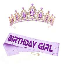 2pcs Purple Witch Hunter Girl Group Music Theme K-POP Birthday Decoration Headbands, Lightning Pattern Theme Party Decor (Suitable For Fans), Singer Dance Party Headbands, Suitable For Birthday, Graduation, Bachelorette Party And Other Occasions - Style 1 - View 1