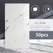 10/20/50pcs Marble Pattern Self-Adhesive Wall Tiles, Faux Natural Stone Wallpaper, Vinyl Foam Wall Stickers, Waterproof And Moisture-Proof, Easy To Clean And Cut, Peel And Stick, Suitable For Bathroom, Living Room, Kitchen, Bedroom Wall Decoration - Multicolor - View 15
