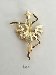 1pc Alloy Gold-Plated Ballet Girl Brooch, Trapezoid Crystal Rhinestone Dancer Design Metal Pin, Perfect Gift For Qixi Festival, Valentine's Day, Birthday, Anniversary, Ball, Suitable For Suit Jacket, Dress, Bag, Elegant Decorative Badge - Multicolor - View 7