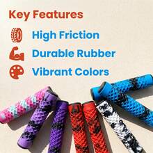 1 Pair 138mm Ultra Soft Gel Handlebar Grips - Universal Fit For Bicycle, Mountain Bike And Scooter - Non-Slip And Comfortable - Multicolor - View 6