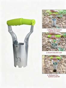 1 Set Of Essential Gardening Tools: Transplanter, Seeder, Hole Puncher, And Handheld Bulb Planter For Planting Vegetables, Flowers, Seeds, And Bulbs - Seeder - View 3