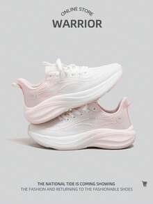 WARRIOR 1 Pair Women's Front Lace-Up Sporty Low-Top Mesh Sneakers - Bai Qianfen - View 2