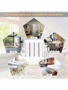 Biombo Separador Portátil Fácil Montaje 4 Paneles Moderno - gris - Ver 10