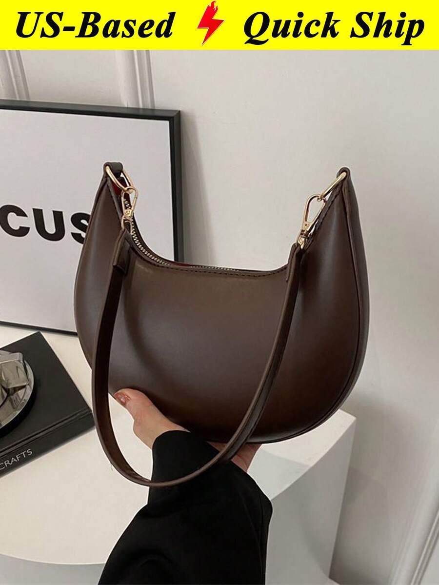 Vintage Faux Leather Crossbody Bag For Women Retro Style Kiss Lock Handbag Fashion Solid Color Lightweight City Crossbody Bag Mom Bag Beach Bag - 彩色 - 查看 1