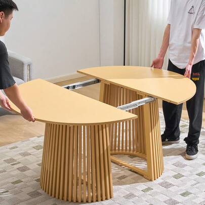 120-180cm 伸長テーブル 丸テーブル おしゃれ 机 北欧 円形 丸型 ラウンドテーブル 木製テーブル 2人掛け 4人掛け 6人掛け 伸長式 天然木格子脚 高耐荷重 アルミレール 2個口配送