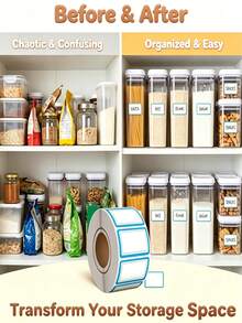 500pcs Removable Refrigerator Labels - No Residue, Reusable And Waterproof | Suitable For Food Storage Containers, Glass Jars, Freezer Bags And Refrigerated Storage - Self-adhesive - View 6