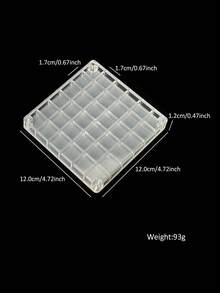 1pc Magnetic High Transparency Nail Art Rhinestone Jewelry Storage Box With Dividers - Clear - View 12