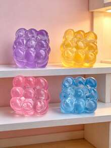 Colorful Transparent Jelly Hand Training Tool, Bubble Cluster TPR Soft Rubber Hand Exerciser, Stress Relief And Grip Strength Enhancement Gadget - Multicolor - View 2
