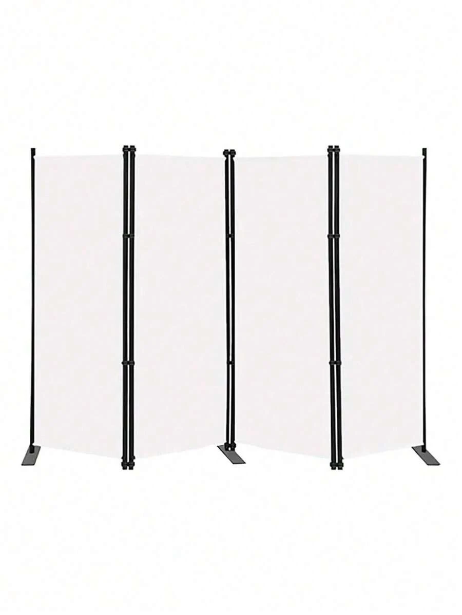 Biombo Separador Portátil Fácil Montaje 4 Paneles Moderno - beige - Ver 1