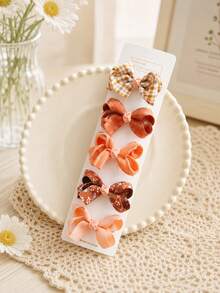5-Piece Basic Bow Hair Accessory,Pink Bow,Red Bow,For Daily Life - Multicolor - View 13