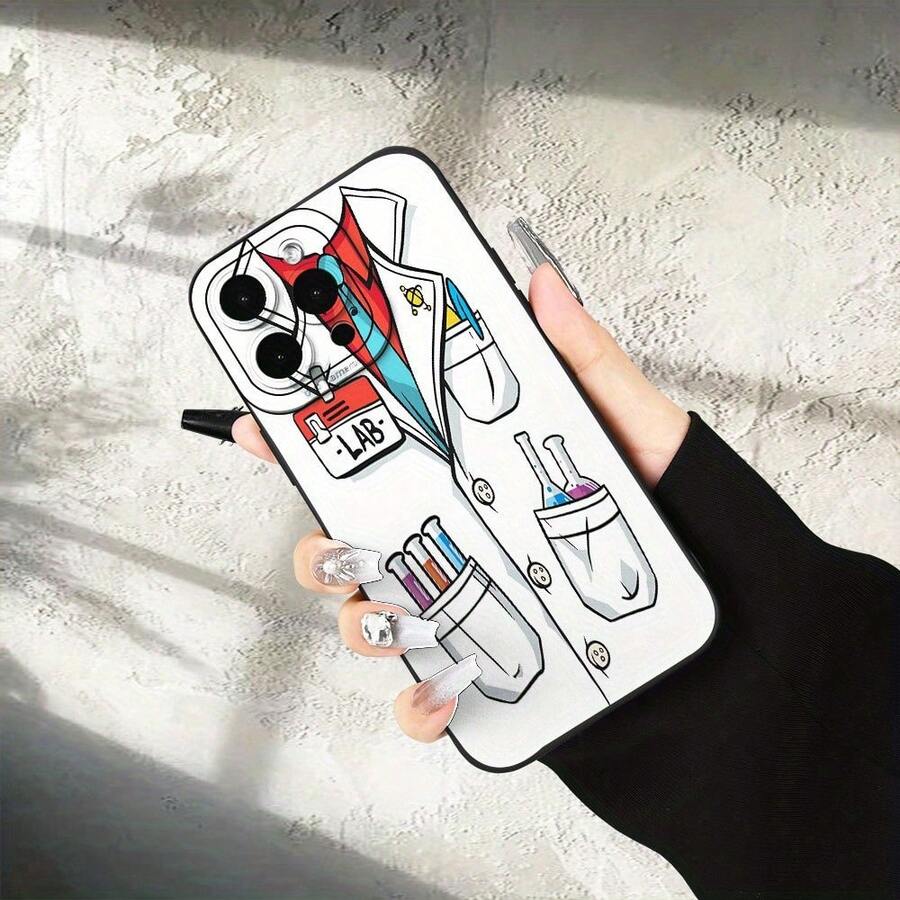 Funda protectora para teléfono de alta calidad con diseño de bata de laboratorio creativa para IPHONE 78XXSXR111213141516 Plus Pro Max Mini, ultrafina y a prueba de golpes. Es un producto popular. Regalo perfecto para las fiestas o como obsequio de cumpleaños para tu novia, novio, mujer, hombre, esposo, esposa, amigo o para ti mismo. - (Un color) 1 unidad por paquete - Ver 1