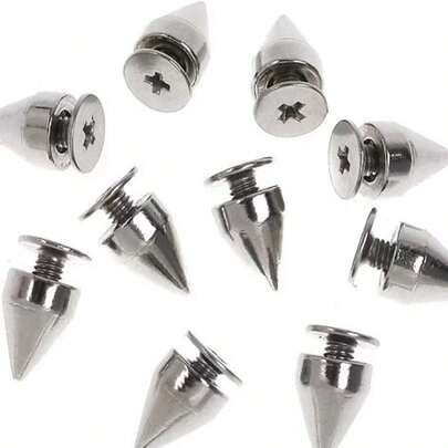 100pcs Punk Rivet Screw Studs, 7 X 10mm, Rust-Resistant Decorative Rivets, Clothing Screw Rivets, DIY Rivets, Screw Studs, Metal Gothic Spikes, Decorative Rivets, Pointed Rivets, Suitable For Bags, Clothing, Shoes