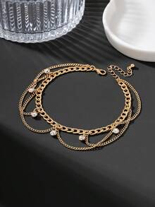 1pc Men's Bohemian Vacation Style Anklet With Tassel Pendant, Summer Fresh Exquisite Luxury High-End Radiant Design - Golden - View 4