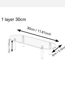 1pc - Acrylic Clear Multi-Layer Display Stand, Trapezoidal/Rounded Corner Design, Used For Storing Perfume, Jewelry, Dolls, And Cosmetics, Easy To Assemble And Durable. - Clear - View 8