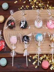 100/200pcs/200pcs 棒棒糖包裝袋、糖果袋、蛋糕袋、透明塑膠糖果袋，適用於棒棒糖、蛋糕棒棒糖、糖果、巧克力和餅乾，廚房用品、廚房器具、廚房配件、居家廚房用品 - 彩色 - 查看 2