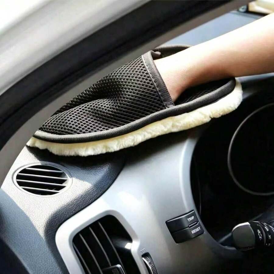 Breathable Car Wash Mitt, Non-Slip Anti-Mold Fluffy Wear-Resistant, Suitable For Wiping, Waxing, Cleaning And Polishing, Car Care Supplies - A - View 1
