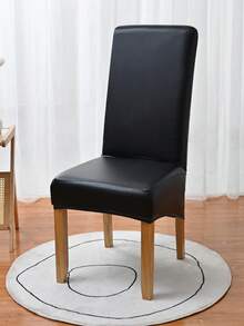 1 pieza Funda de silla de PU impermeable negra, ¡fácil de limpiar! Tela resistente al agua, a prueba de polvo, alta elasticidad, cobertura completa antideslizante sin desplazamiento, universal para sillas de comedor y sillas de oficina - Multicolor - Ver 6