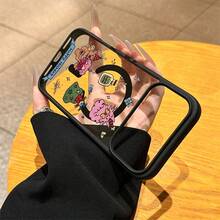 Suitable For IPhone 17/17 Pro/17 Max/16/15/14/13/12/11 Series Phone Cases, One Ins Cartoon Pattern Magnetic Suction, All Inclusive Anti Drop Phone Case Protective Case, 17 Pro Max Phone Case, Fashionable Phone Case. - Black - View 1