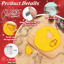 Cortadores de galletas de Navidad, juego de 15 cortadores de galletas de invierno, de acero inoxidable, para hornear con copos de nieve, guante de invierno, mueco de nieve, estrella para fiestas de - Cortadores de galletas de Navidad - Ver 3