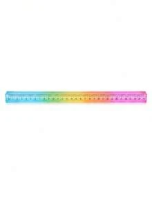 1 pieza Cubo de regla colorido, herramienta de dibujo y medición geométrica de plástico para estudiantes, aprendizaje de matemáticas y artículos de papelería escolar - Regla de color - Ver 11