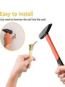 30pcs 30lbs(Approx 13.6kg) Heavy Duty Hooks - Multi-Functional Hook Set, Suitable For Drywall And Wooden Walls - Multicolor - View 4