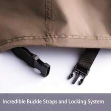 Funda impermeable para muebles de patio fundas para muebles de exterior resistente al agua juego de mesa de comedor y sillas resistente al agua tamaño grande de 110 pulgadas de largo x - café 420D - Ver 7