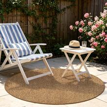 1pc Pineapple Pattern Woven Indoor/Outdoor Universal Carpet, Round Patio Deck Garden Poolside Mat, Foldable Easy To Clean Large Size Rug, Suitable For Outdoor Balcony, Yard Use - Brown - View 17