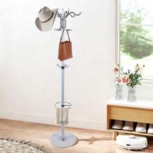 HOHOBLA Metal Coat Rack, Freestanding 16 Hooks 4 Levels Hat Jacket Stand Rack Marble Base Tree Holder Hats Hanger Holder Stand Hat Storage For Entryway, Bedroom, Office Hanging Purses White - Default - View 6