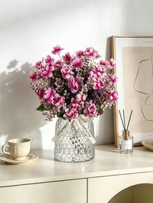 1pc Artificial Camellia Flower Bouquet, Wedding Decor, DIY Material, Bridal Hand Bouquet, Wedding Car Decoration, Arch Decoration, Home, Restaurant, Bedroom, Vase Decoration, Party Decor, New Year Gift, Valentine's Day Gift, Graduation Gift - Purple - View 8