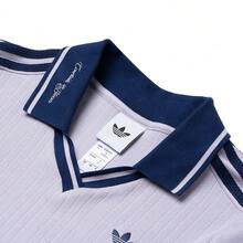 adidas originals 舒適透氣套頭薄款V領親膚長袖Polo衫女款 - 淡紫色 - 查看 6