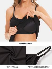 Vislivin Women's Summer Camisole With Built-In Bra - Seamless Sleeveless Top, Soft And Loose Camisole With Adjustable Straps, Elegant And Comfortable Blouse For Casual Wear - 黑色 - 查看 5