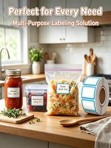 500pcs Removable Refrigerator Labels - No Residue, Reusable And Waterproof | Suitable For Food Storage Containers, Glass Jars, Freezer Bags And Refrigerated Storage - Self-adhesive - View 3