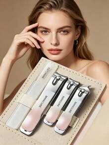 New Fashion High-End 3pcs Nail Clipper Set, Professional Trimmer, Foot Care Tool, Nail File, Manicure Set, Home Care Souvenir, Suitable For Gifts To Friends, Colleagues And Relatives - Multicolor - View 4