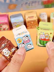 10 PCS - Surprise Fun Erasers - Cute Cartoon Milk Box Shape - Random Styles Sent - Teaching Prizes And Party Gifts, Back To School - Multicolor - View 9